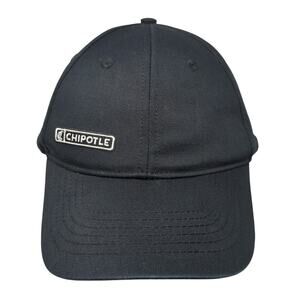 Chipotle Strapback Baseball Cap Black One Size Adjustable Embroidered Cotton